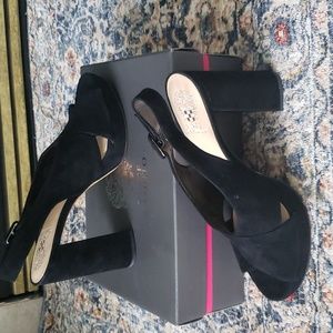 Vince Caputo Black Suede Heels Size 9.5. NWT.